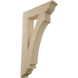 Ekena Millwork - BKTUR035X16X28IMP01RCPR - Timberthane Faux Wood Imperial Style Bracket, Traditional Ends, 3 1/2"W x 16"D x 28"H, Primed Tan