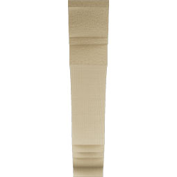 Ekena Millwork - BKTUR035X18X18IMP01RCPR - Timberthane Faux Wood Imperial Style Bracket, Traditional Ends, 3 1/2"W x 18"D x 18"H, Primed Tan