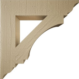 Ekena Millwork - BKTUR035X18X18IMP01RCPR - Timberthane Faux Wood Imperial Style Bracket, Traditional Ends, 3 1/2"W x 18"D x 18"H, Primed Tan