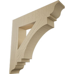 Ekena Millwork - BKTUR035X18X18IMP01RCPR - Timberthane Faux Wood Imperial Style Bracket, Traditional Ends, 3 1/2"W x 18"D x 18"H, Primed Tan