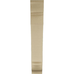 Ekena Millwork - BKTUR035X18X22IMP01RCPR - Timberthane Faux Wood Imperial Style Bracket, Traditional Ends, 3 1/2"W x 18"D x 22"H, Primed Tan