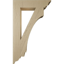 Ekena Millwork - BKTUR035X18X30IMP01RCPR - Timberthane Faux Wood Imperial Style Bracket, Traditional Ends, 3 1/2"W x 18"D x 30"H, Primed Tan