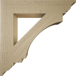 Ekena Millwork - BKTUR035X20X20IMP01RCPR - Timberthane Faux Wood Imperial Style Bracket, Traditional Ends, 3 1/2"W x 20"D x 20"H, Primed Tan