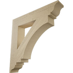 Ekena Millwork - BKTUR035X20X20IMP01RCPR - Timberthane Faux Wood Imperial Style Bracket, Traditional Ends, 3 1/2"W x 20"D x 20"H, Primed Tan