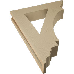 Ekena Millwork - BKTUR035X20X24IMP01RCPR - Timberthane Faux Wood Imperial Style Bracket, Traditional Ends, 3 1/2"W x 20"D x 24"H, Primed Tan