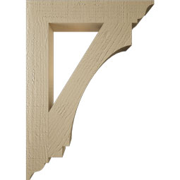 Ekena Millwork - BKTUR035X20X28IMP01RCPR - Timberthane Faux Wood Imperial Style Bracket, Traditional Ends, 3 1/2"W x 20"D x 28"H, Primed Tan