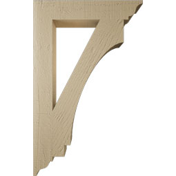 Ekena Millwork - BKTUR035X20X32IMP01RCPR - Timberthane Faux Wood Imperial Style Bracket, Traditional Ends, 3 1/2"W x 20"D x 32"H, Primed Tan