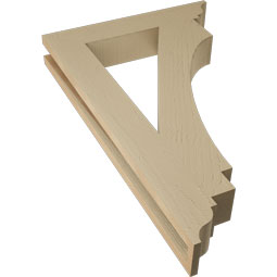 Ekena Millwork - BKTUR035X20X32IMP01RCPR - Timberthane Faux Wood Imperial Style Bracket, Traditional Ends, 3 1/2"W x 20"D x 32"H, Primed Tan