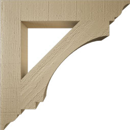 Ekena Millwork - BKTUR035X22X22IMP01RCPR - Timberthane Faux Wood Imperial Style Bracket, Traditional Ends, 3 1/2"W x 22"D x 22"H, Primed Tan
