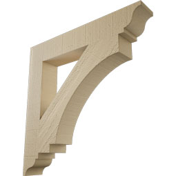 Ekena Millwork - BKTUR035X22X22IMP01RCPR - Timberthane Faux Wood Imperial Style Bracket, Traditional Ends, 3 1/2"W x 22"D x 22"H, Primed Tan