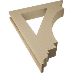 Ekena Millwork - BKTUR035X24X28IMP01RCPR - Timberthane Faux Wood Imperial Style Bracket, Traditional Ends, 3 1/2"W x 24"D x 28"H, Primed Tan