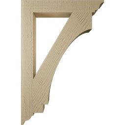 Ekena Millwork - BKTUR035X24X36IMP01RCPR - Timberthane Faux Wood Imperial Style Bracket, Traditional Ends, 3 1/2"W x 24"D x 36"H, Primed Tan