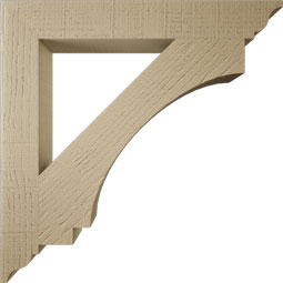 Ekena Millwork - BKTUR035X26X26IMP01RCPR - Timberthane Faux Wood Imperial Style Bracket, Traditional Ends, 3 1/2"W x 26"D x 26"H, Primed Tan