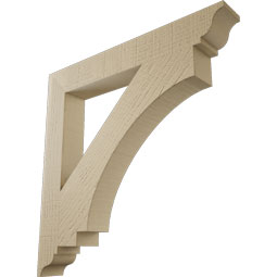 Ekena Millwork - BKTUR035X26X26IMP01RCPR - Timberthane Faux Wood Imperial Style Bracket, Traditional Ends, 3 1/2"W x 26"D x 26"H, Primed Tan