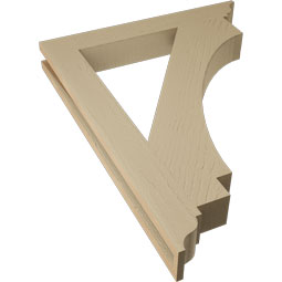 Ekena Millwork - BKTUR035X26X34IMP01RCPR - Timberthane Faux Wood Imperial Style Bracket, Traditional Ends, 3 1/2"W x 26"D x 34"H, Primed Tan