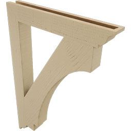 Ekena Millwork - BKTUR035X26X38IMP01RCPR - Timberthane Faux Wood Imperial Style Bracket, Traditional Ends, 3 1/2"W x 26"D x 38"H, Primed Tan