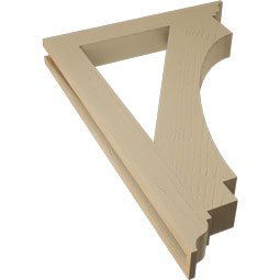Ekena Millwork - BKTUR035X26X38IMP01RCPR - Timberthane Faux Wood Imperial Style Bracket, Traditional Ends, 3 1/2"W x 26"D x 38"H, Primed Tan