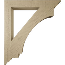 Ekena Millwork - BKTUR035X28X32IMP01RCPR - Timberthane Faux Wood Imperial Style Bracket, Traditional Ends, 3 1/2"W x 28"D x 32"H, Primed Tan