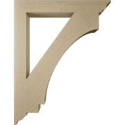 Ekena Millwork - BKTUR035X28X36IMP01RCPR - Timberthane Faux Wood Imperial Style Bracket, Traditional Ends, 3 1/2"W x 28"D x 36"H, Primed Tan