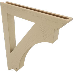 Ekena Millwork - BKTUR035X28X36IMP01RCPR - Timberthane Faux Wood Imperial Style Bracket, Traditional Ends, 3 1/2"W x 28"D x 36"H, Primed Tan