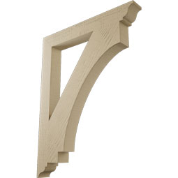 Ekena Millwork - BKTUR035X28X36IMP01RCPR - Timberthane Faux Wood Imperial Style Bracket, Traditional Ends, 3 1/2"W x 28"D x 36"H, Primed Tan