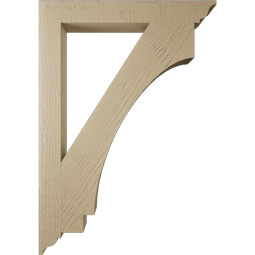 Ekena Millwork - BKTUR035X28X40IMP01RCPR - Timberthane Faux Wood Imperial Style Bracket, Traditional Ends, 3 1/2"W x 28"D x 40"H, Primed Tan