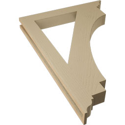 Ekena Millwork - BKTUR035X28X40IMP01RCPR - Timberthane Faux Wood Imperial Style Bracket, Traditional Ends, 3 1/2"W x 28"D x 40"H, Primed Tan