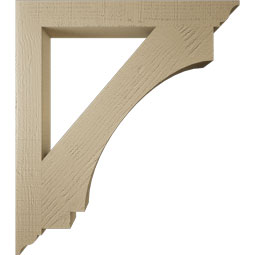 Ekena Millwork - BKTUR035X30X34IMP01RCPR - Timberthane Faux Wood Imperial Style Bracket, Traditional Ends, 3 1/2"W x 30"D x 34"H, Primed Tan