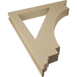 Ekena Millwork - BKTUR035X30X34IMP01RCPR - Timberthane Faux Wood Imperial Style Bracket, Traditional Ends, 3 1/2"W x 30"D x 34"H, Primed Tan