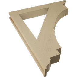 Ekena Millwork - BKTUR035X30X36IMP01RCPR - Timberthane Faux Wood Imperial Style Bracket, Traditional Ends, 3 1/2"W x 30"D x 36"H, Primed Tan
