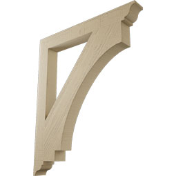 Ekena Millwork - BKTUR035X30X36IMP01RCPR - Timberthane Faux Wood Imperial Style Bracket, Traditional Ends, 3 1/2"W x 30"D x 36"H, Primed Tan