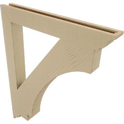 Ekena Millwork - BKTUR035X30X38IMP01RCPR - Timberthane Faux Wood Imperial Style Bracket, Traditional Ends, 3 1/2"W x 30"D x 38"H, Primed Tan