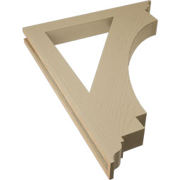 Ekena Millwork - BKTUR035X30X38IMP01RCPR - Timberthane Faux Wood Imperial Style Bracket, Traditional Ends, 3 1/2"W x 30"D x 38"H, Primed Tan