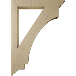 Ekena Millwork - BKTUR035X30X42IMP01RCPR - Timberthane Faux Wood Imperial Style Bracket, Traditional Ends, 3 1/2"W x 30"D x 42"H, Primed Tan
