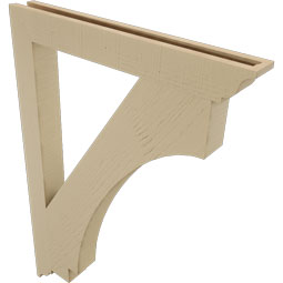 Ekena Millwork - BKTUR035X30X42IMP01RCPR - Timberthane Faux Wood Imperial Style Bracket, Traditional Ends, 3 1/2"W x 30"D x 42"H, Primed Tan