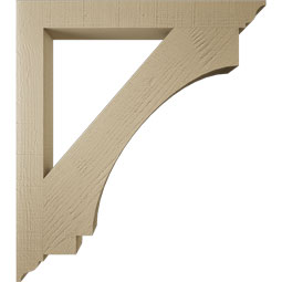 Ekena Millwork - BKTUR035X32X36IMP01RCPR - Timberthane Faux Wood Imperial Style Bracket, Traditional Ends, 3 1/2"W x 32"D x 36"H, Primed Tan