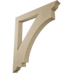 Ekena Millwork - BKTUR035X32X36IMP01RCPR - Timberthane Faux Wood Imperial Style Bracket, Traditional Ends, 3 1/2"W x 32"D x 36"H, Primed Tan
