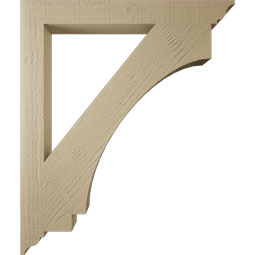 Ekena Millwork - BKTUR035X32X38IMP01RCPR - Timberthane Faux Wood Imperial Style Bracket, Traditional Ends, 3 1/2"W x 32"D x 38"H, Primed Tan