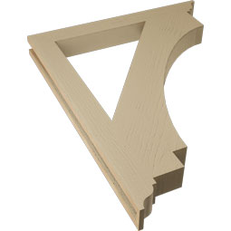 Ekena Millwork - BKTUR035X32X40IMP01RCPR - Timberthane Faux Wood Imperial Style Bracket, Traditional Ends, 3 1/2"W x 32"D x 40"H, Primed Tan