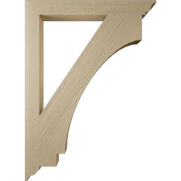 Ekena Millwork - BKTUR035X32X44IMP01RCPR - Timberthane Faux Wood Imperial Style Bracket, Traditional Ends, 3 1/2"W x 32"D x 44"H, Primed Tan