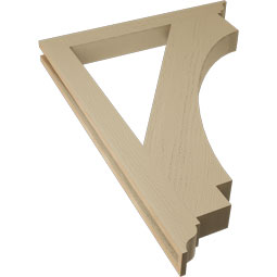 Ekena Millwork - BKTUR035X32X44IMP01RCPR - Timberthane Faux Wood Imperial Style Bracket, Traditional Ends, 3 1/2"W x 32"D x 44"H, Primed Tan