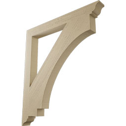 Ekena Millwork - BKTUR035X34X38IMP01RCPR - Timberthane Faux Wood Imperial Style Bracket, Traditional Ends, 3 1/2"W x 34"D x 38"H, Primed Tan