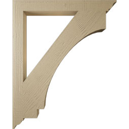 Ekena Millwork - BKTUR035X34X42IMP01RCPR - Timberthane Faux Wood Imperial Style Bracket, Traditional Ends, 3 1/2"W x 34"D x 42"H, Primed Tan
