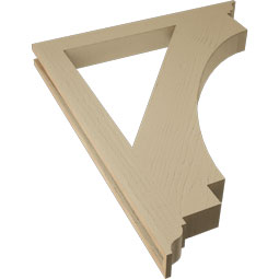 Ekena Millwork - BKTUR035X34X42IMP01RCPR - Timberthane Faux Wood Imperial Style Bracket, Traditional Ends, 3 1/2"W x 34"D x 42"H, Primed Tan
