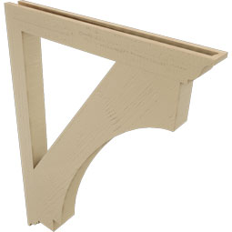 Ekena Millwork - BKTUR035X34X46IMP01RCPR - Timberthane Faux Wood Imperial Style Bracket, Traditional Ends, 3 1/2"W x 34"D x 46"H, Primed Tan