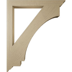Ekena Millwork - BKTUR035X36X44IMP01RCPR - Timberthane Faux Wood Imperial Style Bracket, Traditional Ends, 3 1/2"W x 36"D x 44"H, Primed Tan