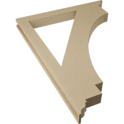 Ekena Millwork - BKTUR035X36X48IMP01RCPR - Timberthane Faux Wood Imperial Style Bracket, Traditional Ends, 3 1/2"W x 36"D x 48"H, Primed Tan