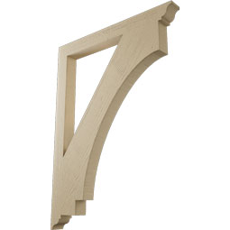 Ekena Millwork - BKTUR035X36X48IMP01RCPR - Timberthane Faux Wood Imperial Style Bracket, Traditional Ends, 3 1/2"W x 36"D x 48"H, Primed Tan