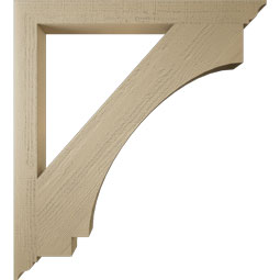Ekena Millwork - BKTUR035X38X42IMP01RCPR - Timberthane Faux Wood Imperial Style Bracket, Traditional Ends, 3 1/2"W x 38"D x 42"H, Primed Tan