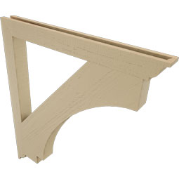 Ekena Millwork - BKTUR035X38X42IMP01RCPR - Timberthane Faux Wood Imperial Style Bracket, Traditional Ends, 3 1/2"W x 38"D x 42"H, Primed Tan